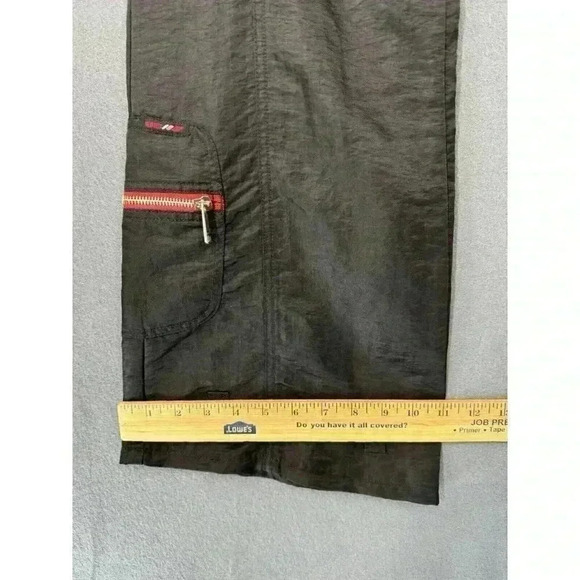 Vtg Y2K Unionbay Pants Sz 5 (30x31) Sport Flare Low Rise Loose Nylon Zippers NEW - Picture 10 of 11